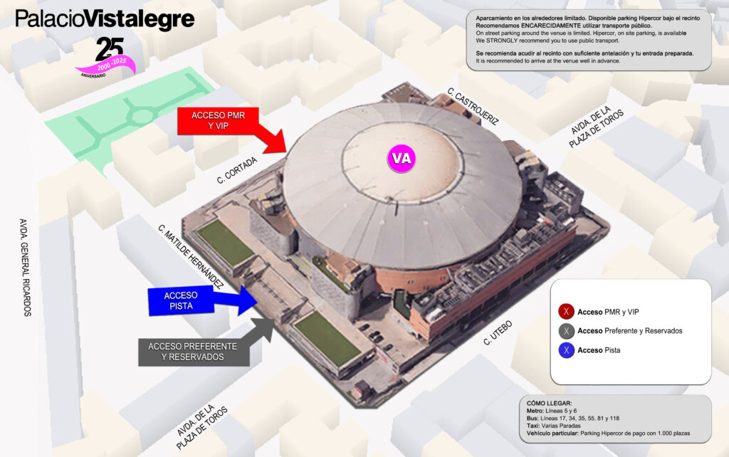 Plano accesos Marco Mengoni
